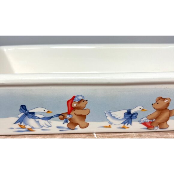 House Of Lloyd 1988 Ceramic Cracker Dish With Bear & Goose Design - Picture 2 of 8